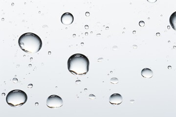 Drops of water suspended in the air create an ethereal atmosphere in a minimalist setting