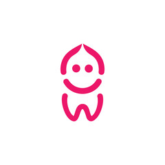 abstract flat logo smile teeth