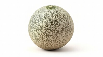Isolated Cantaloupe Melon on White Background for Fresh Produce