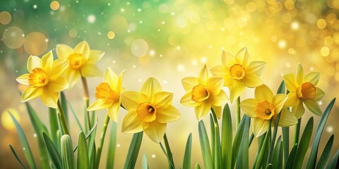 Obraz premium Minimalist Daffodil Watercolor Desktop Background - Bokeh AI Art