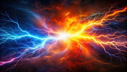 Obraz premium Minimalist Electric Fury Photography, Abstract Power, Energy Burst