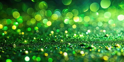 Obraz premium Minimalist Green Sparkle Photography, Abstract Shiny Green, Green Glitter