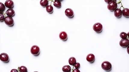 Fresh Red Grapes Isolated on a Clean White Background