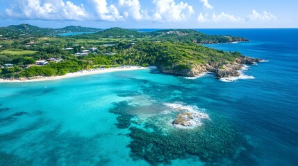 Obraz premium Tropical Island Paradise - Captivating Aerial Landscape Photography