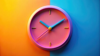 Minimalist Time, Attention Clock, Ticking Hands 3D Animation