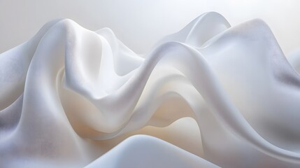 Fototapeta premium Abstract White Fabric Draped in Soft Waves