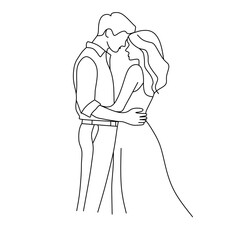 outline romantic couple for valentine's day, logo, design, background.