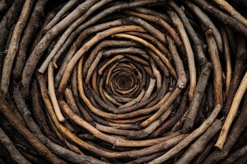 Intricate Spiral Pattern of Twisted Brown Branches