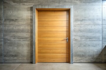 Modern Oak Door, Concrete Wall, Interior Design, Contemporary Style
