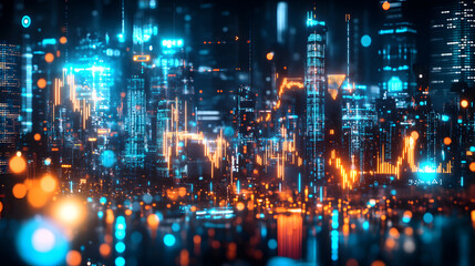 Dynamic 3D Concepts of Global Investing, Market Growth, and Business Innovation