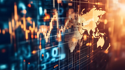 Dynamic 3D Concepts of Global Investing, Market Growth, and Business Innovation