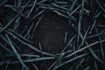 Fototapeta premium Dark Branches Encircling Earthy Ground