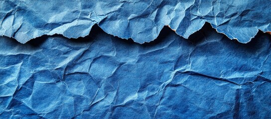 Fototapeta premium Crumpled blue paper texture background