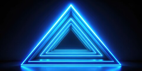 Neon Blue Triangle Geometry Macro Photography