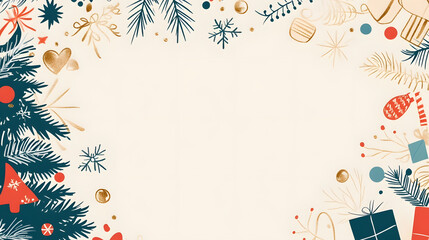 Luxurious Christmas and Holiday Promotion Banner with Elegant Ornaments, for Tags, Posters, and Banners with Ample Space for Custom Text Overlay