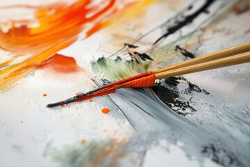 Fototapeta premium Abstract brushstroke art with vibrant colors and dynamic movement