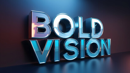 Words illuminated on a wall indoors. Light reflects in the background for presentations