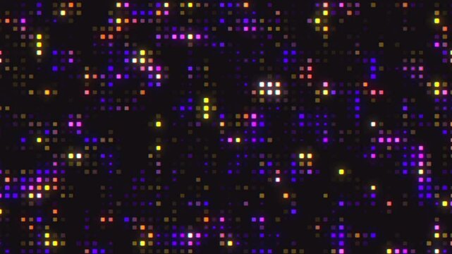 Looping Abstract Glowing Mosaic Led Display Background