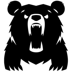 Angry bear silhouette