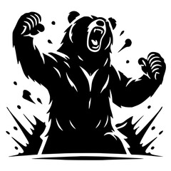 Angry bear silhouette