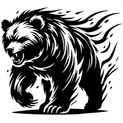 Angry bear silhouette