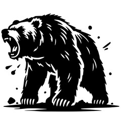 Angry bear silhouette