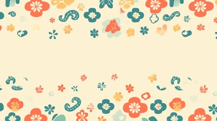 Pastel Floral Design: A Delicate and Serene Asian-Inspired Pattern