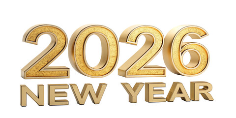 Happy New Year 2026 3d rendering Text Effect banner or poster card design