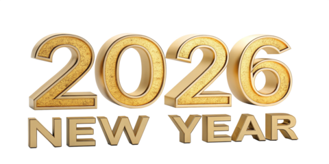 Happy New Year 2026 3d rendering Text Effect banner or poster card design