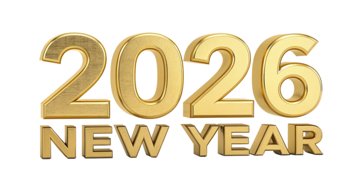 Happy New Year 2026 3d rendering Text Effect banner or poster card design