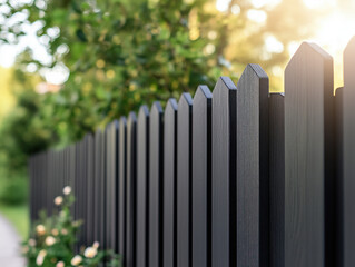 Obraz premium white picket fence with green grass