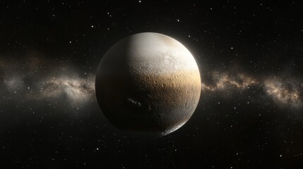 Obraz premium Eris Dwarf Planet Cosmic Portrait: A Celestial Body in the Kuiper Belt