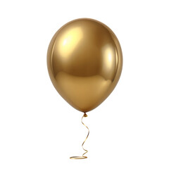 Golden Balloon: A Gleaming, Elegant, and Festive Image  isolated on transparent background Generative Ai.