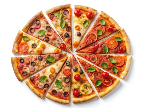 Pizza Fractions - Educational Illustration
