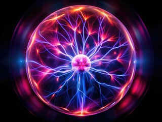 Plasma Ball Close Up Night Photography, Abstract Art,  High Resolution, Glowing,  Electric,  Dark,  Light,  Energy