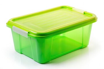 Plastic Storage Box, Snap-On Lid, Rule of Thirds, White Background