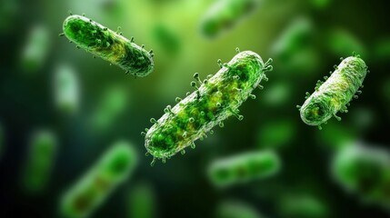 Fototapeta premium Close-up of bacteria pathogens under microscope showing structure and cellular details for scientific research