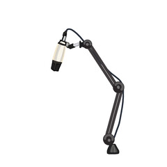 a wired microphone with a stand without a background