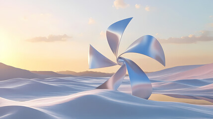 3d illustration - abstrakt windrad fraktal objekt. Windshadow. Illustration