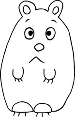 cute funny bear sitting and looking at camera