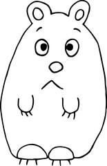 cute funny bear sitting and looking at camera
