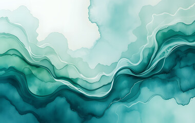 Fototapeta premium Liquid Enchantment: Shades of Green