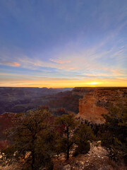 levé du soleil grand canyon et vue 