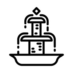 fountain icon, line icon style