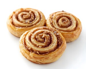 Fototapeta premium Three Cinnamon Rolls with Glaze