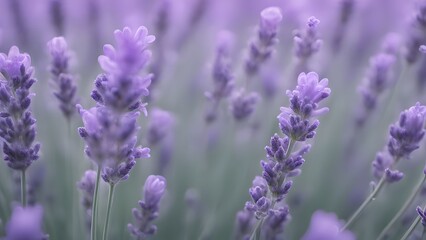 Close up of a bunch of lavender flowers generative Ai