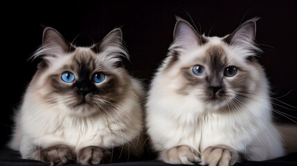 Barman cats looking at the camera style photorealist