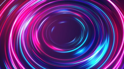 Obraz premium Abstract Neon Rings Wallpaper