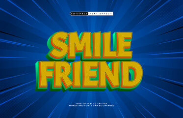 smile friend editable text effect with a nice and friendly text style