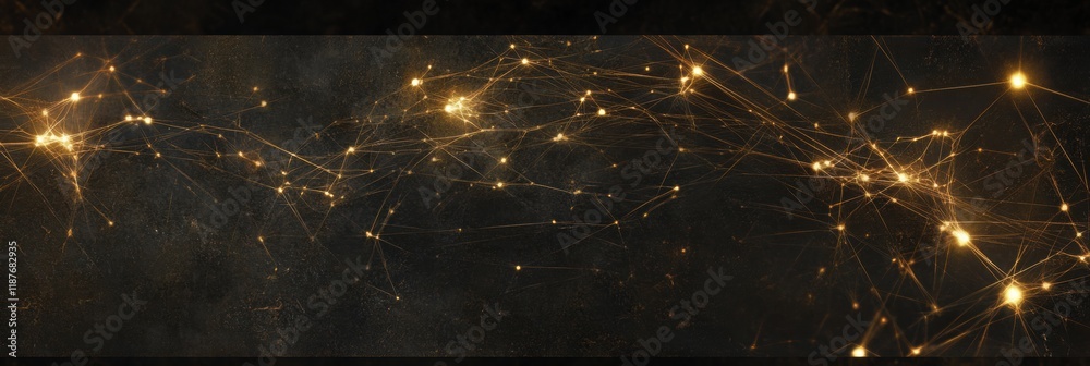 Poster Glowing network of connections illuminating a digital world. Generative AI